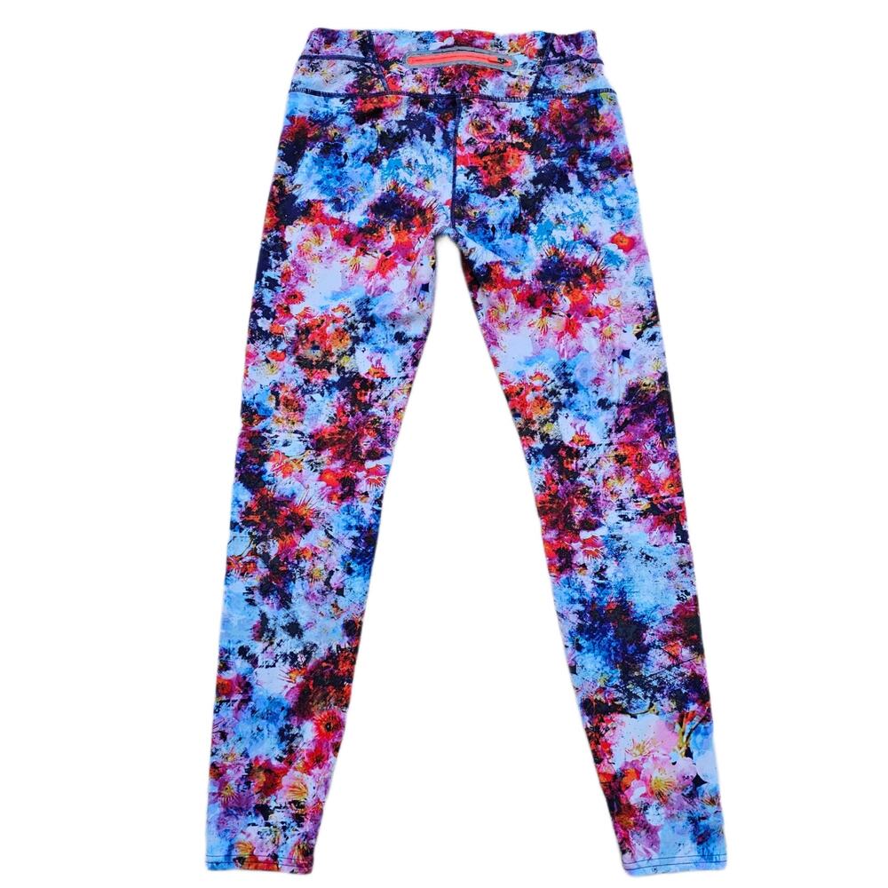 Floral Legging Athleta Hypersonic Sonar Tight Size M Stretch Athleisure Athletic - Picture 10 of 10